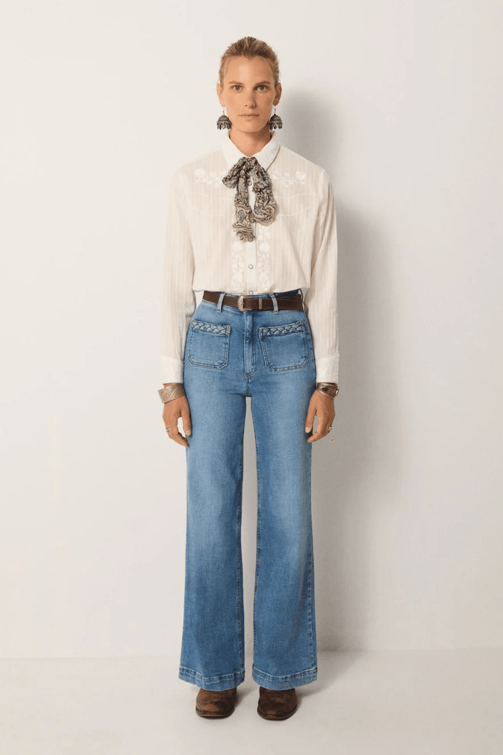 Maison Hotel Django Kerry Luna Blanca Blouse - Dotique - Maison Hotel