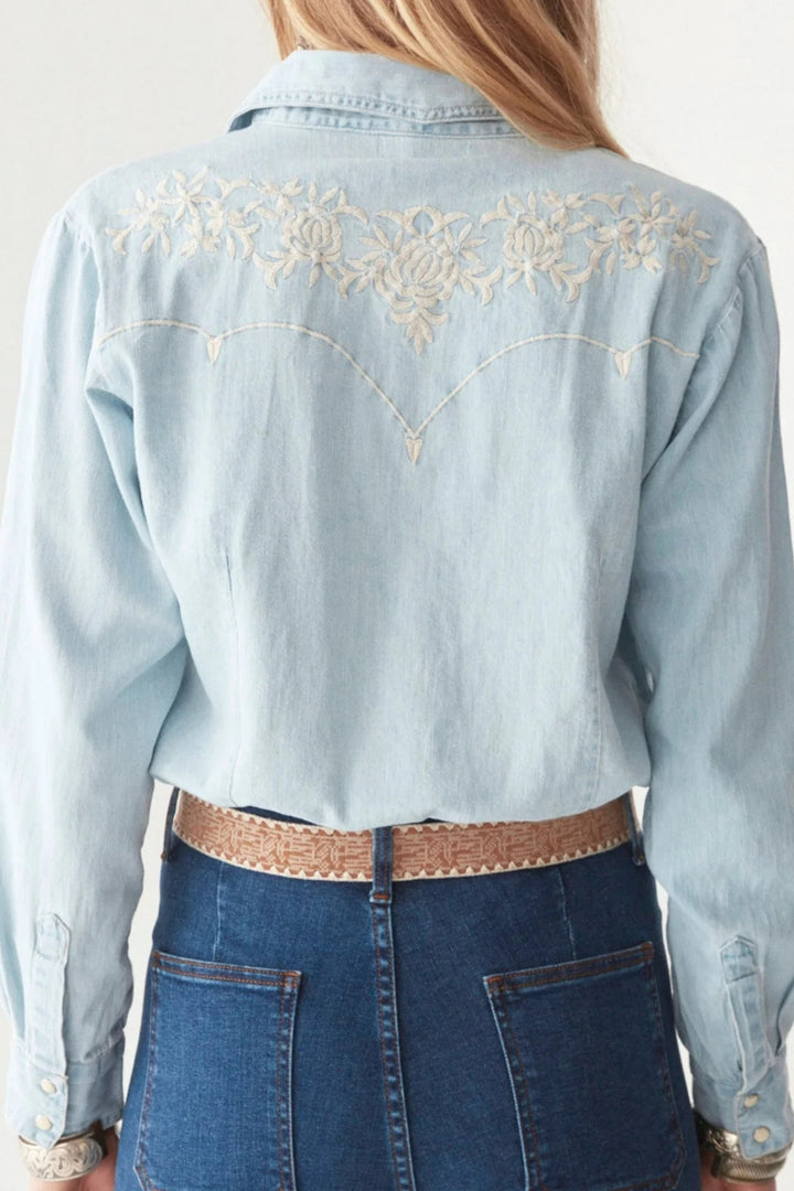 Maison Hotel Texas Sun Austin Blouse Mustang Blue Dotique