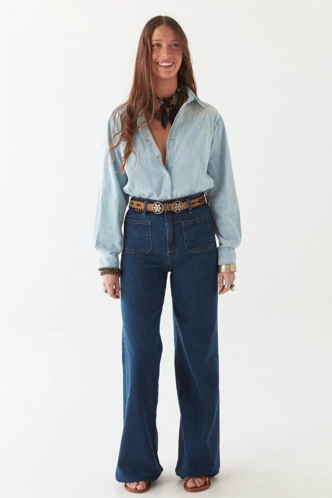 Maison Hotel Texas Sun Austin Blouse Mustang Blue Dotique