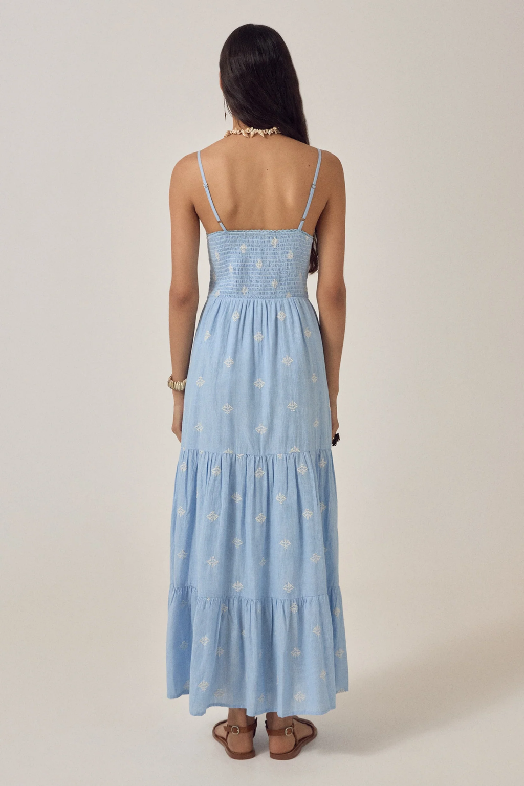 Woman wearing Maison Hotel Etta Sleeveless Dress Sky Blues Sunny by Maison Hotel, shop Maison Hotel at Dotique.