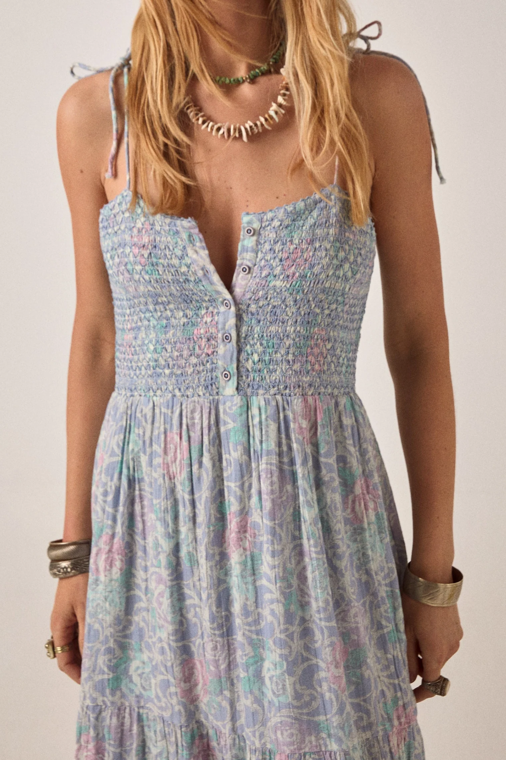 Maison Hotel Julie Dress Cloud Garden Misty Bloom by Maison Hotel, shop Maison Hotel at Dotique for elegant floral summer style.