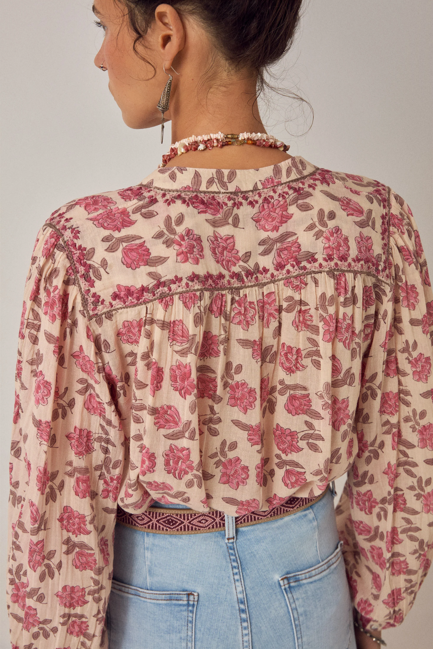 Maison Hotel Lennox Scottish Pink Cotton Blouse | Dotique – Dotique