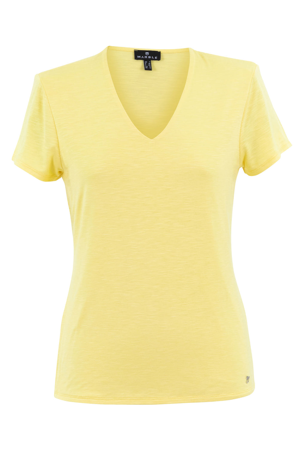 Marble 6539 152 Lemon Yellow V-Neck T-Shirt Top - Dotique