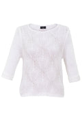 Marble 6912 102 White Loose Knit Jumper - Dotique - Marble