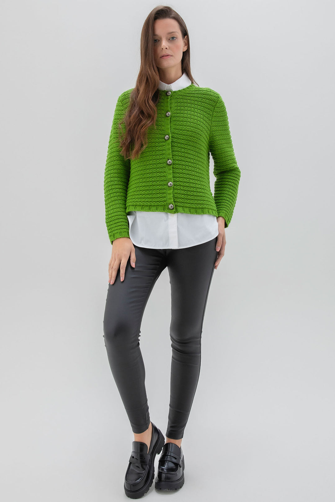 Marble 7642 Cardigan Col 221 Green - Dotique