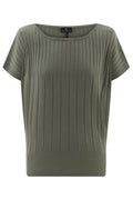 Marble 7801 123 Khaki Green Wide Neck Short Sleeve Jumper - Dotique - Marble