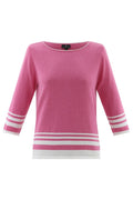 Marble 7826 194 Relaxed Fit Jumper Pink with White Stripes - Dotique