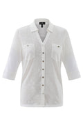 Marble 7844 102 3/4 Sleeve Shirt Off White - Dotique