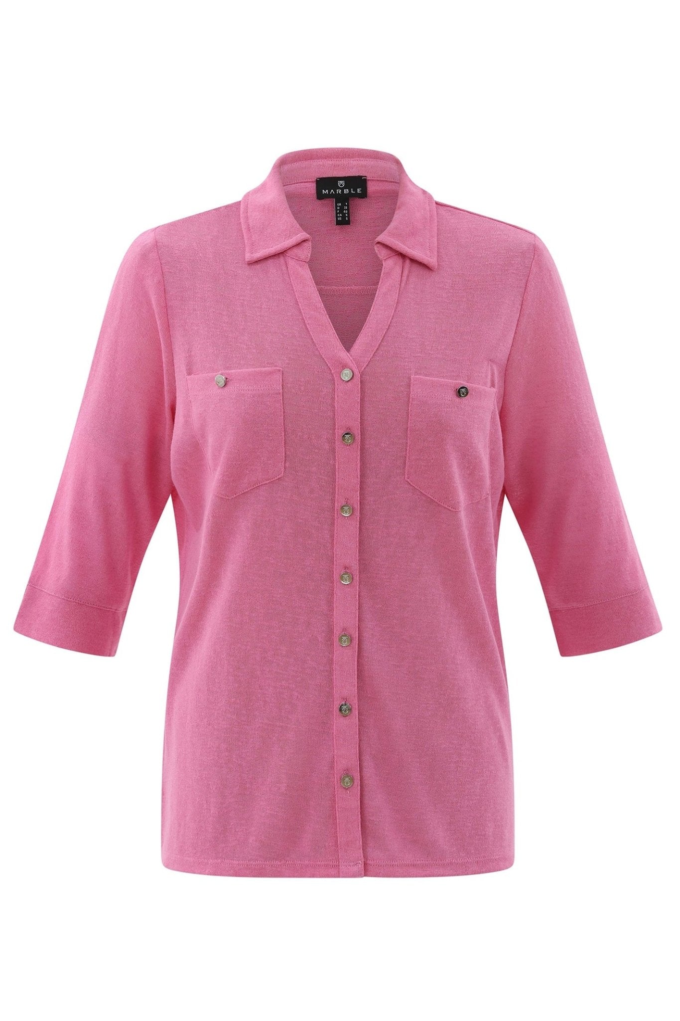 Marble 7844 194 3/4 Sleeve Shirt Pink - Dotique