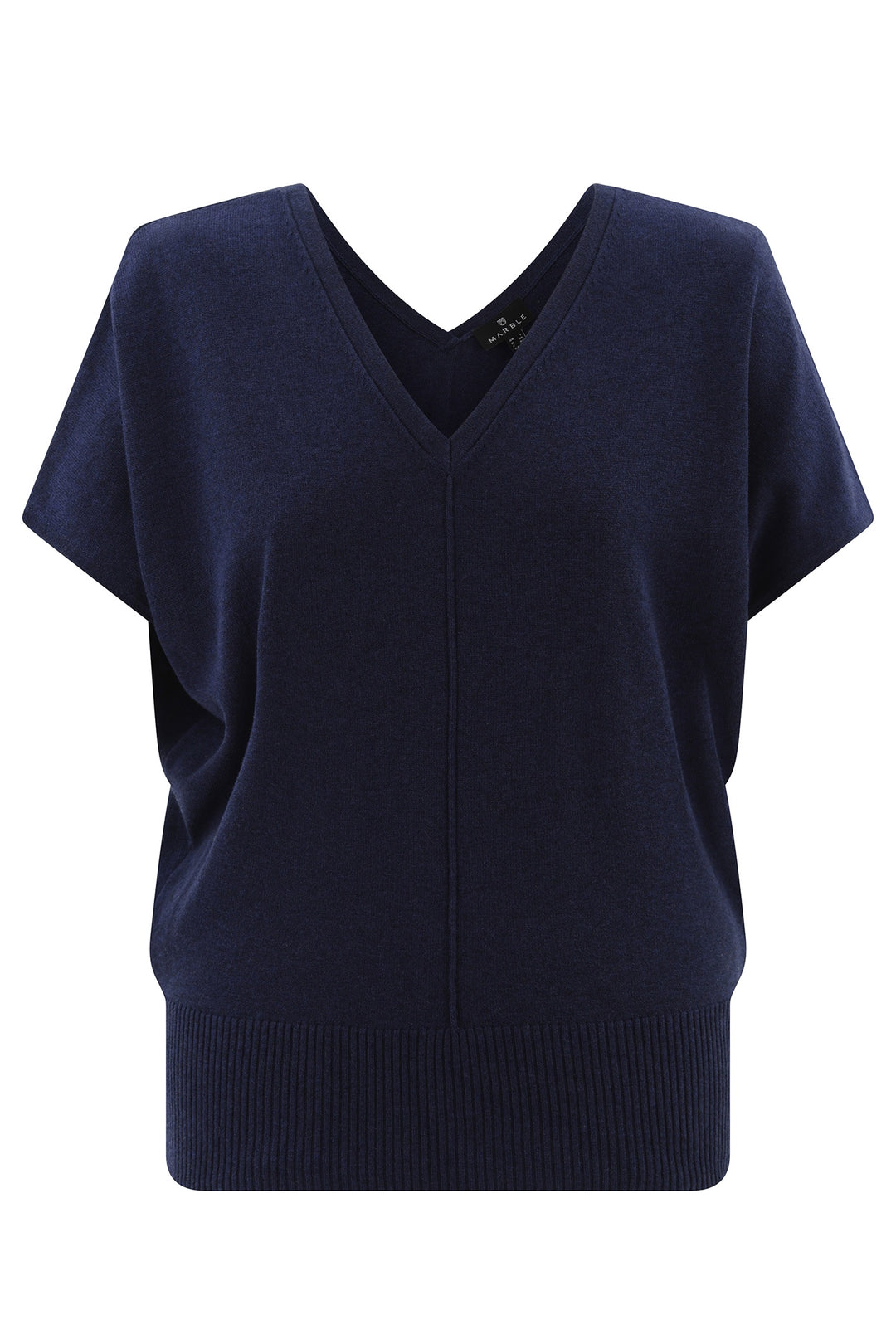 Marble 7873 103 Relaxed Fit V-Neck Jumper Navy - Dotique