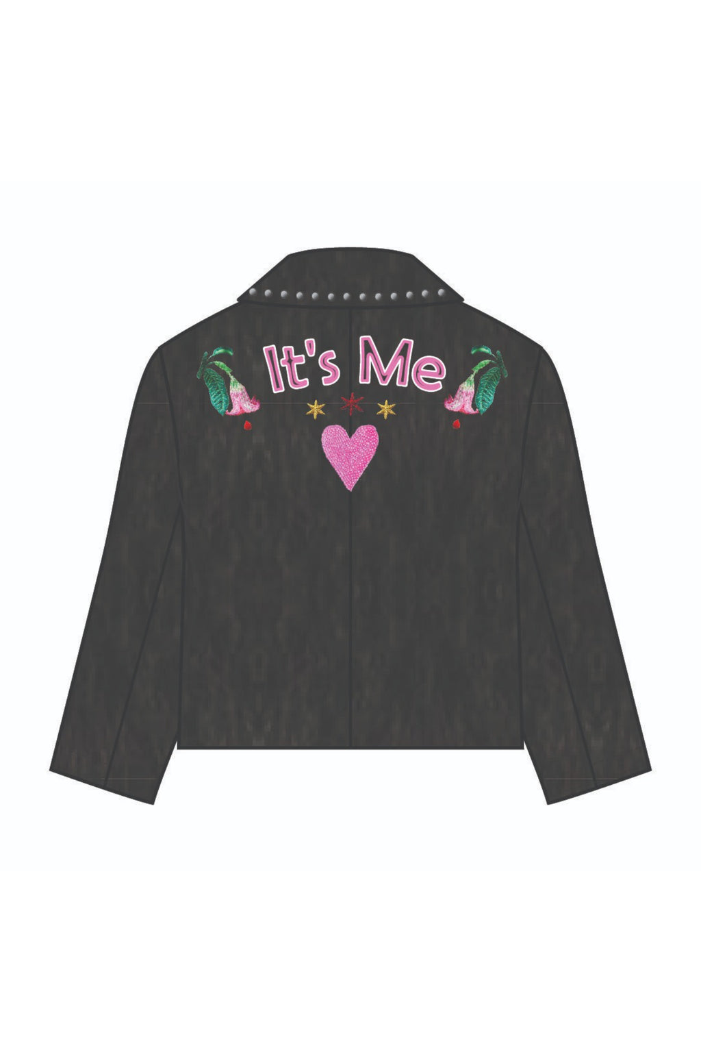 Shop the ME369 Heven Short Embroidered Jacket in Dark Grey at Dotique. A beautifully detailed cropped jacket with embroidered accents and a versatile relaxed fit.