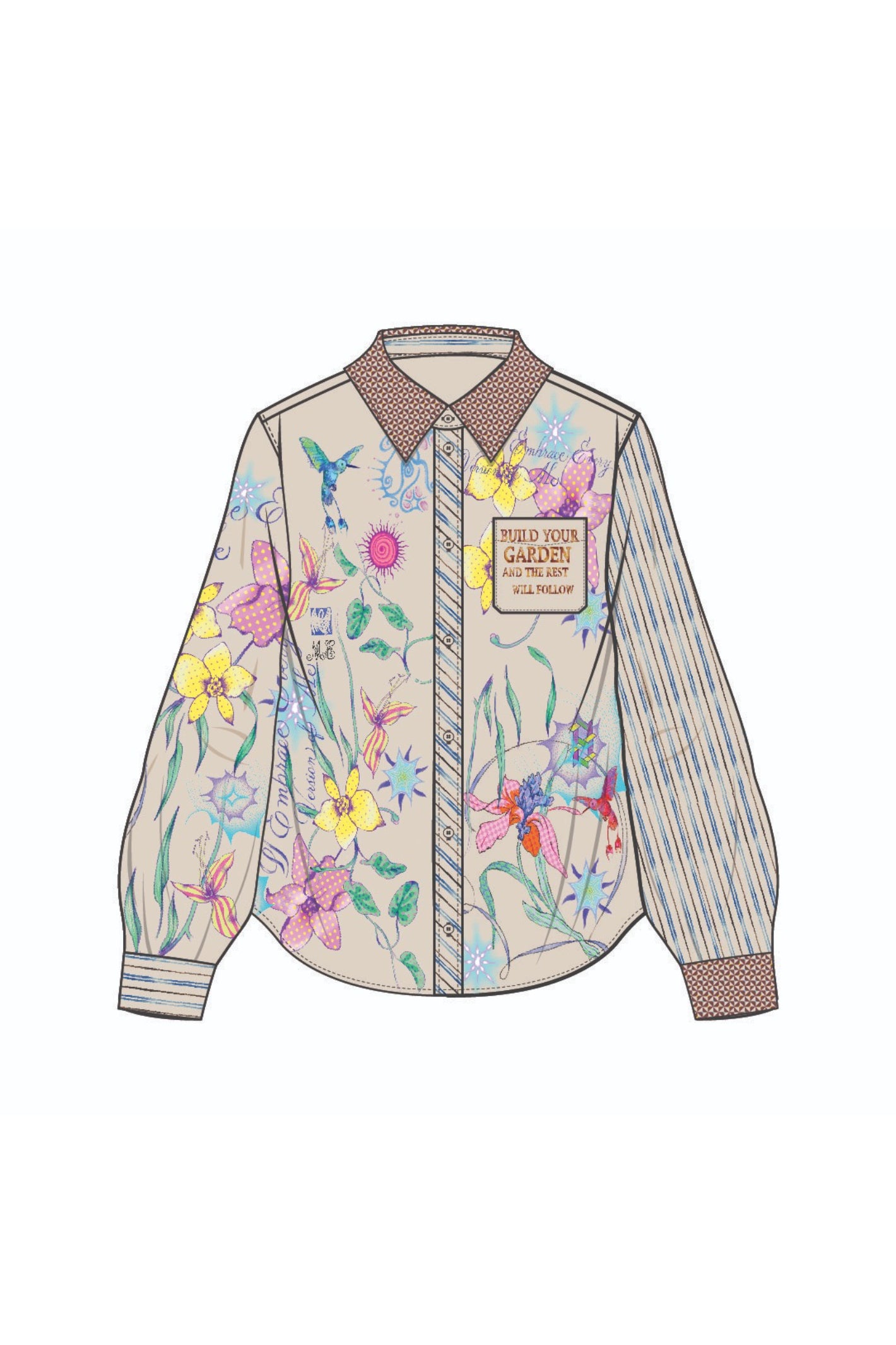Shop the ME369 Isabel Printed Shirt in Paradiso at Dotique. A relaxed printed shirt in a soft viscose blend with colourful artwork and signature ME369 styling.