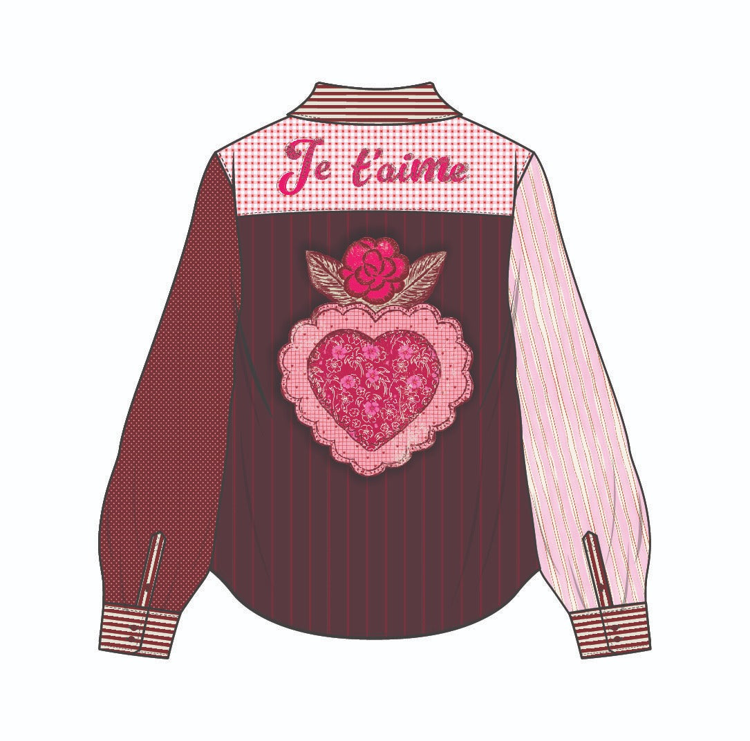 Shop the ME369 Isabel Printed Shirt in Red Aura at Dotique. A relaxed printed shirt crafted from a soft viscose blend with signature ME369 patchwork detailing.