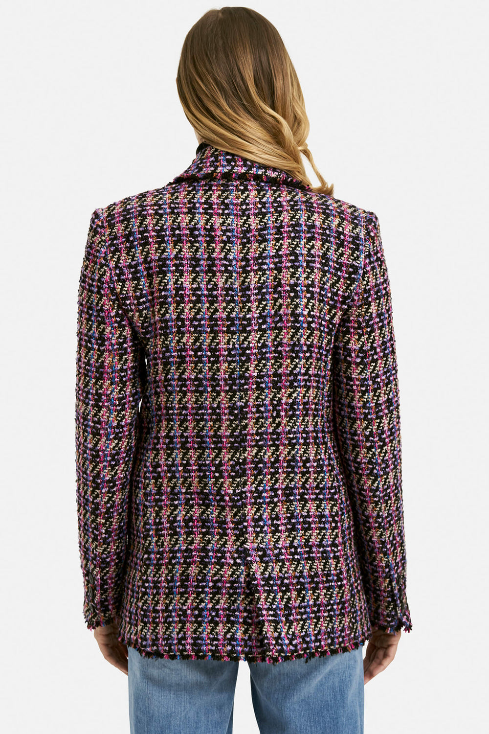 Milano 33-4535-4058 Purple Chanel Style Double Breasted Blazer - Dotique Chesterfield