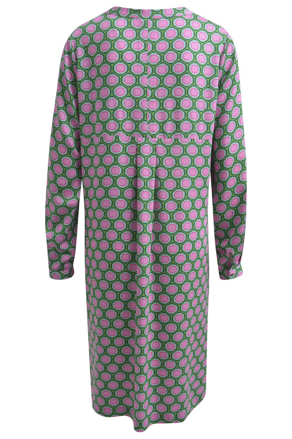 Milano 41-6240-1282 Kiwi Green Geometric Print Dress - Dotique