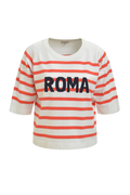 Milano 61-5048-9111 Roma Red & White Stripe Jumper by MILANO with short sleeves, shop MILANO at Dotique online.