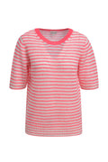Milano 61-5138-9898 Fitted Half-Sleeve Round Neck Jumper – Cream Print