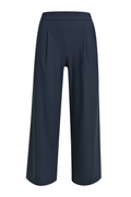 Front view of Milano 61-5403-2345 Pleated Culotte Trousers with Elastic Waist – Navy by MILANO, shop MILANO at Dotique