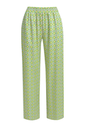 Front view of Milano 61-6513-2279 Wide-Leg Trousers with Elastic Waist – Kiwi Print by MILANO, shop MILANO at Dotique