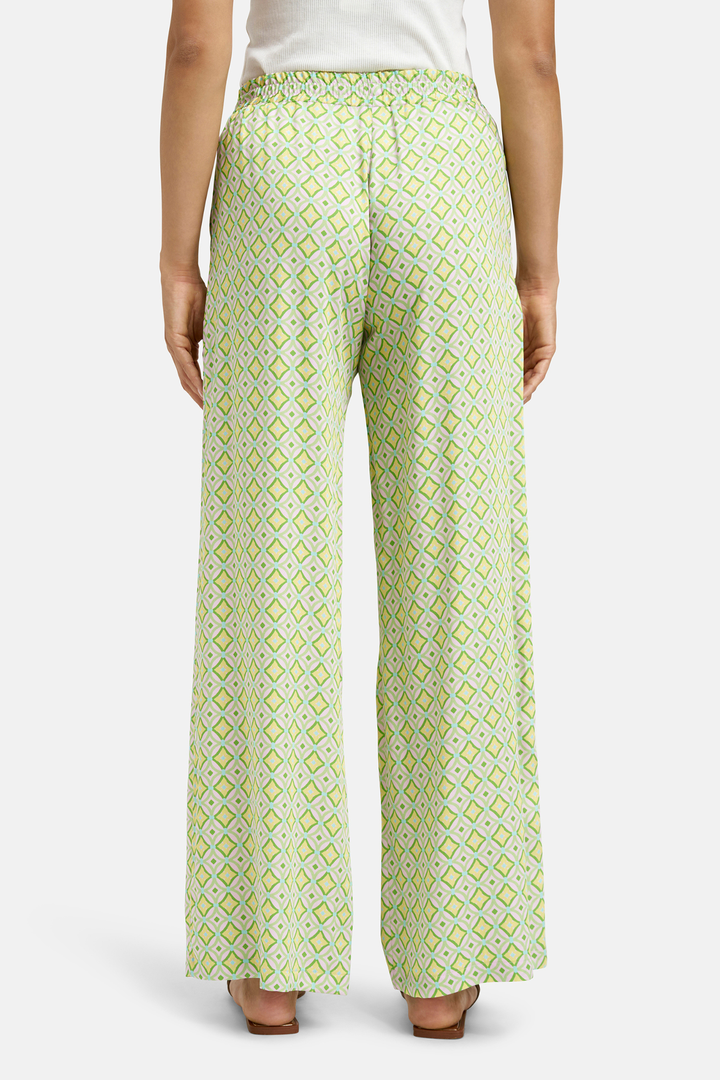 Milano 61-6513-2279 Wide-Leg Trousers with Elastic Waist – Kiwi Print