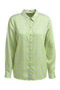 Front view of Milano 61-6513-3655 Shirt Blouse – Kiwi Print by MILANO, shop MILANO at Dotique