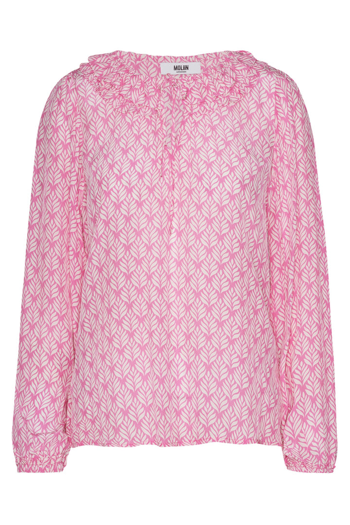 Moliin 2413251 Laurel 2216 Sachet Pink Print Tie Neck Top - Dotique