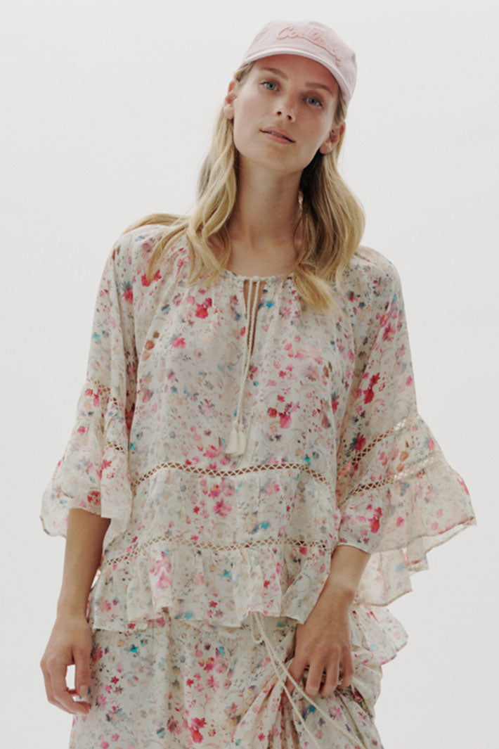 Moliin 2413270 Oaklyn 2003 First Blush Pink Floral Relaxed Fit Top - Dotique