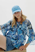 Moliin 2413273 Gillian 4320 Blue Baltic Sea Print Relaxed Fit Top - Dotique