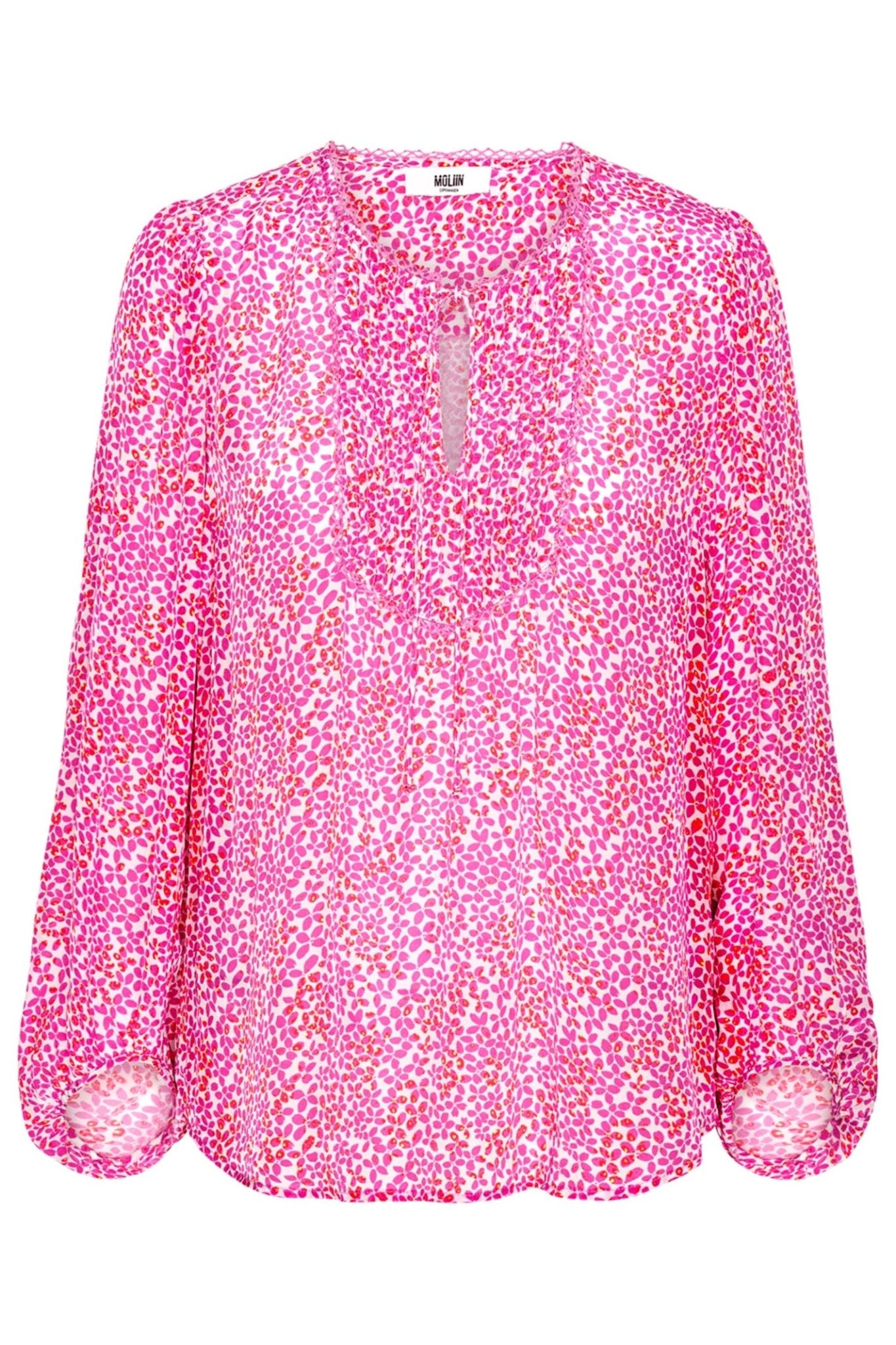 【oneu】tulle chiffon blouse ピンク Moliin 2513256 Violet Tulle Blouse with Tie Neck – Dotique