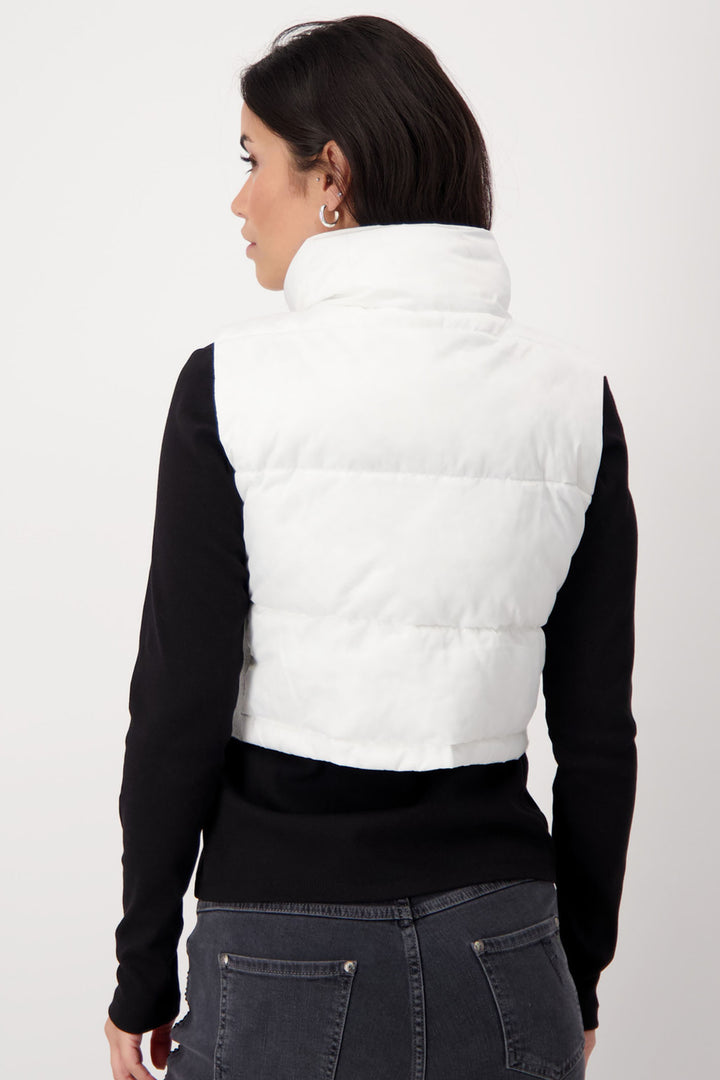 Monari 408321 Off-White Cropped Gilet - Dotique