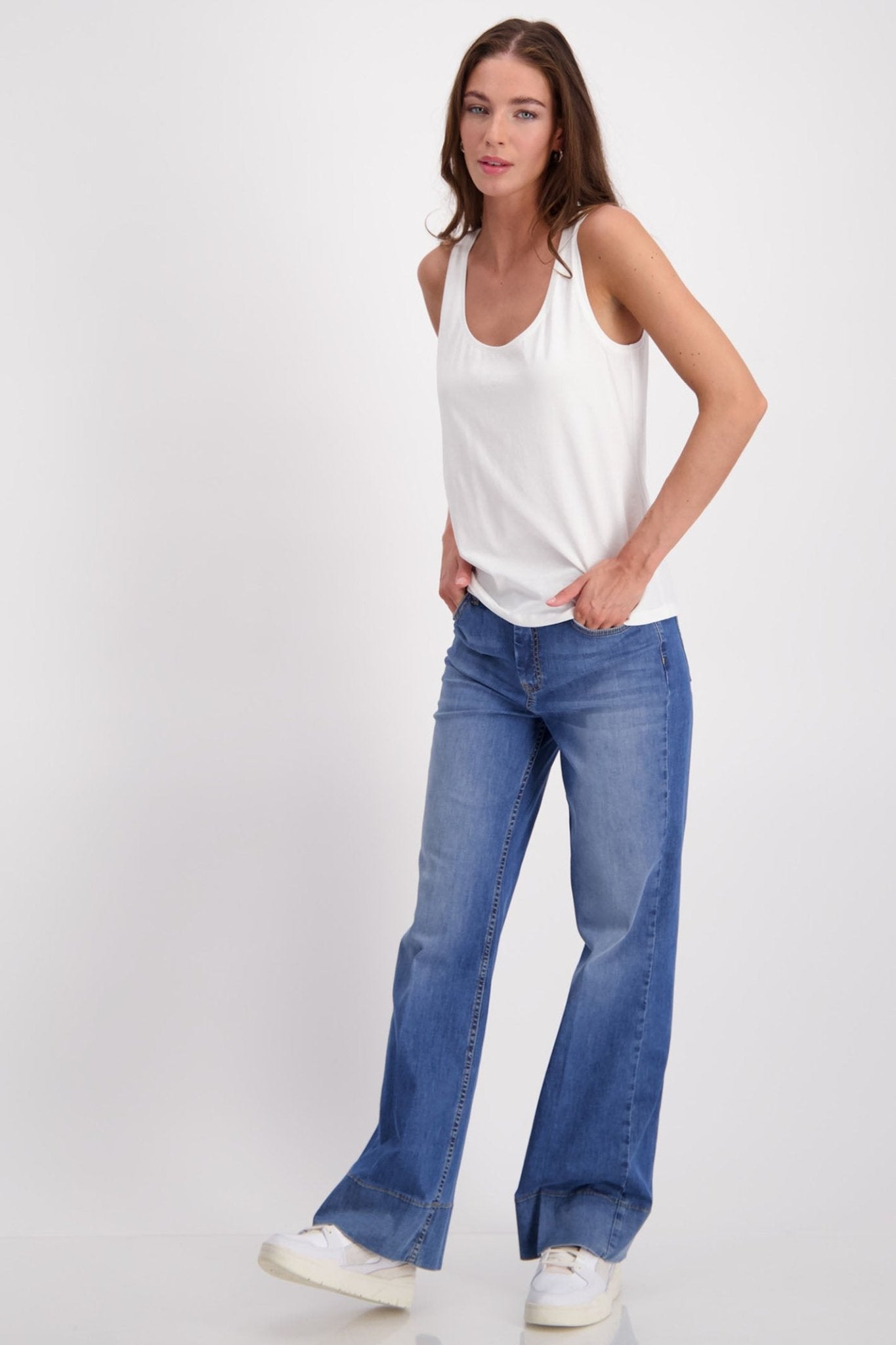 Monari 408363 Off White Vest Top - Dotique