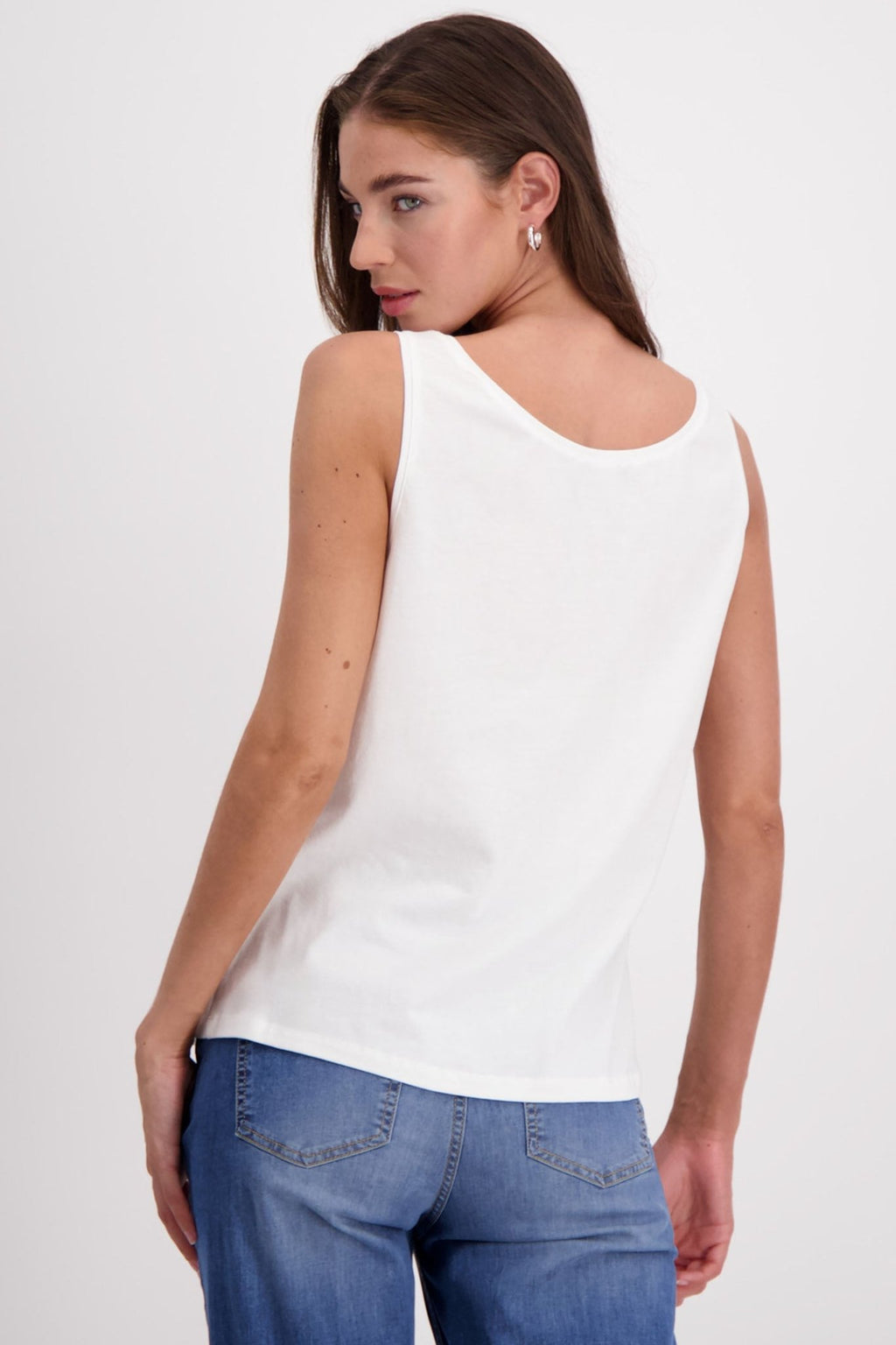 Monari 408363 Off White Vest Top - Dotique