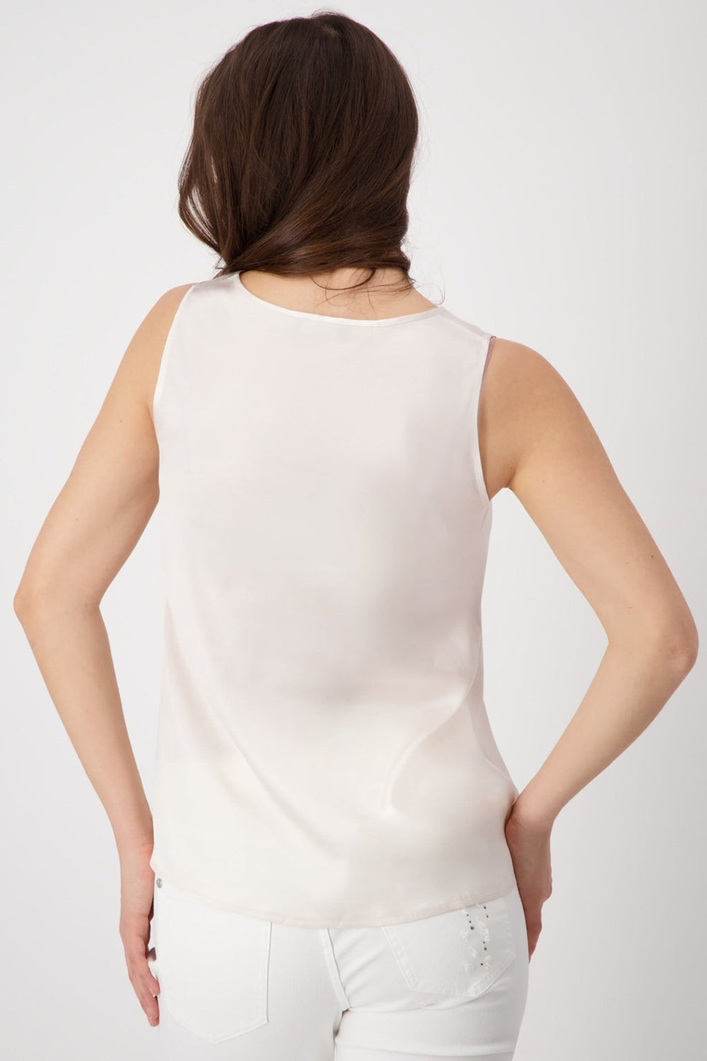 Monari 408412 Peanut Beige Sleeveless Top - Dotique