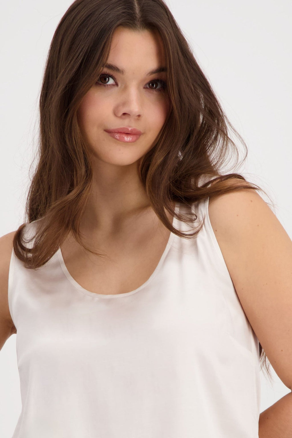 Monari 408412 Peanut Beige Sleeveless Top - Dotique