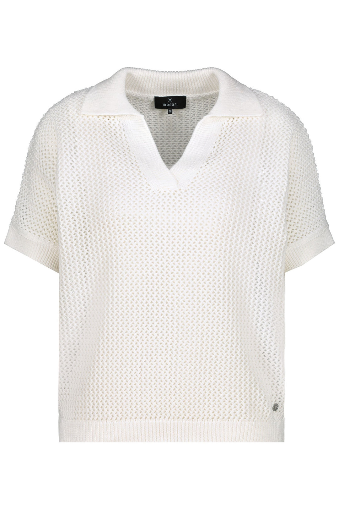 Monari 409530 Polo Ajour Jumper Off-White - Dotique