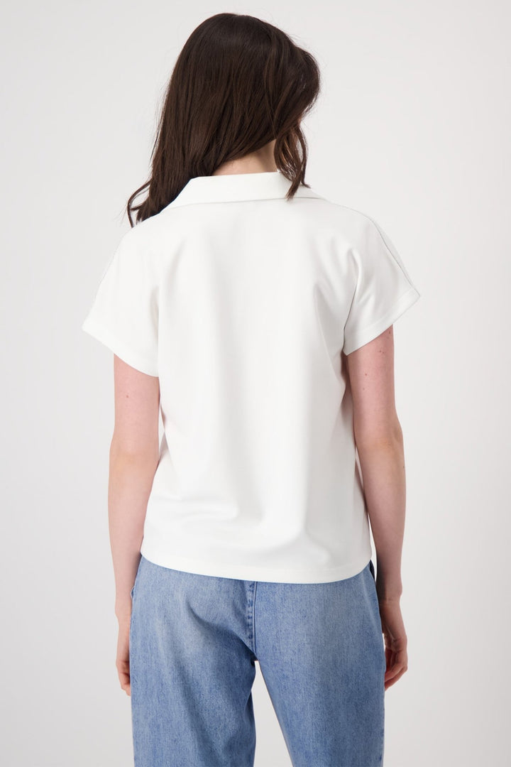 Monari 409535 Off-White Polo Sweatshirt - Dotique