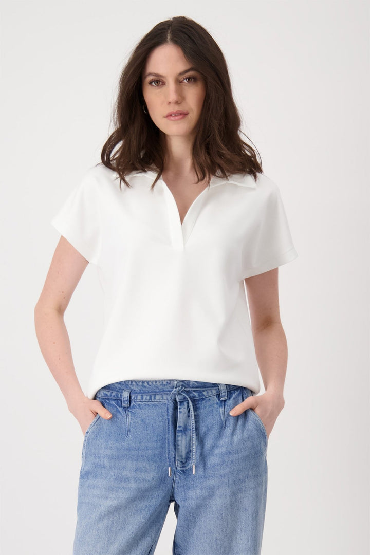 Monari 409535 Off-White Polo Sweatshirt - Dotique
