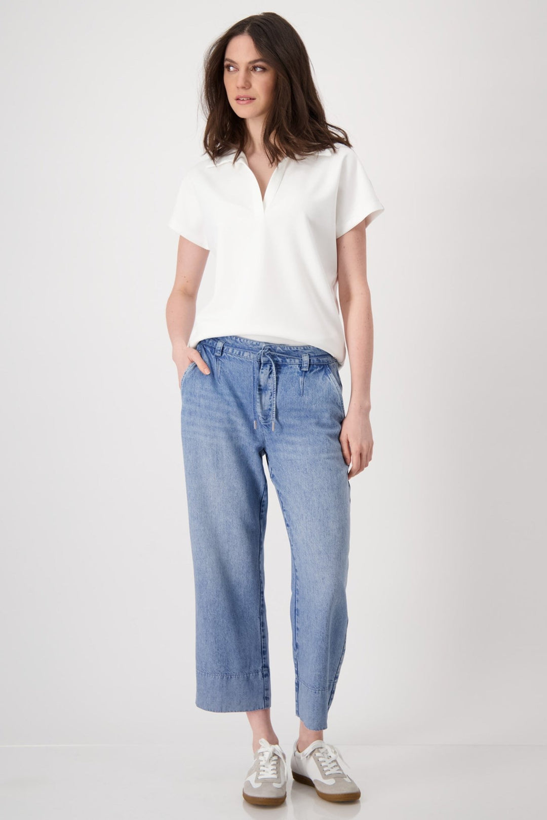 Monari 409535 Off-White Polo Sweatshirt - Dotique