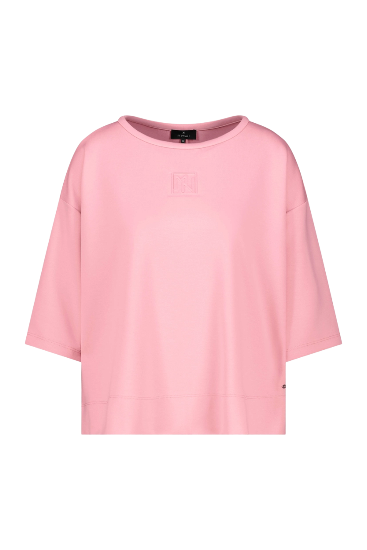 Monari 410185 Embossed Emblem Sweatshirt Spring Flower in soft pink by Monari Shop Monari at Dotique online