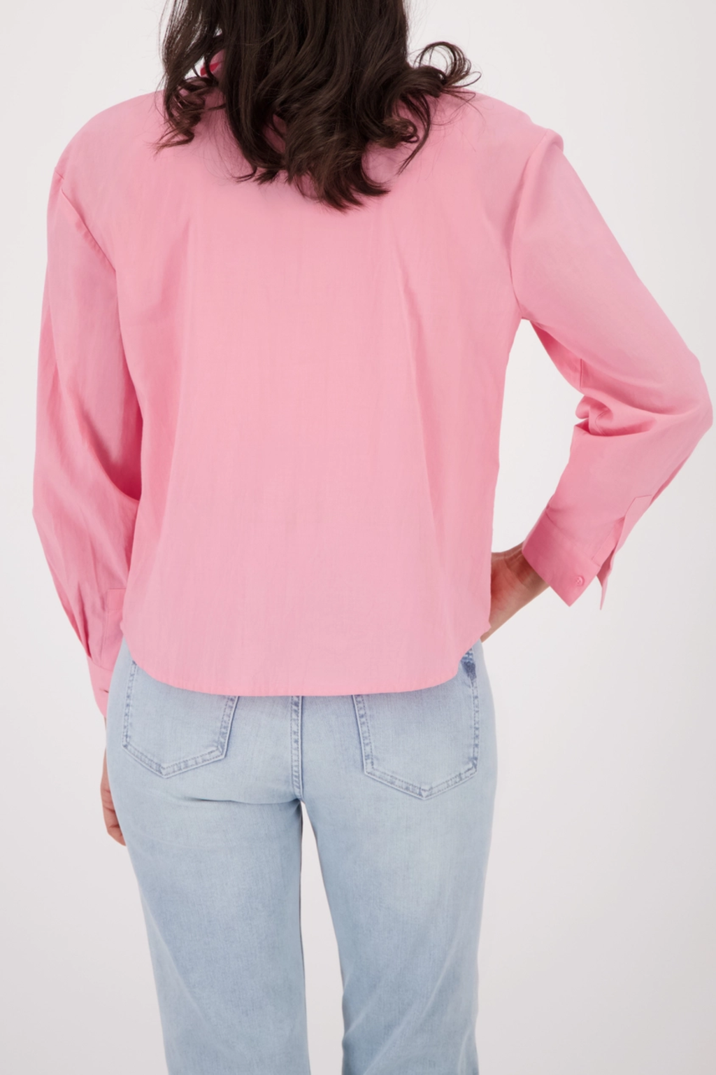 Shop the Monari 410260 Floral Appliqué Blouse White Cotton Blend Long Sleeve Spring Flower by Monari at Dotique.