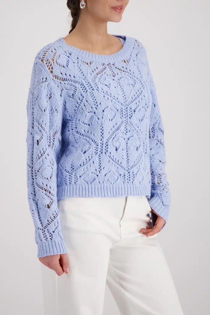 Monari 410303 Light Sky Blue jumper, side view