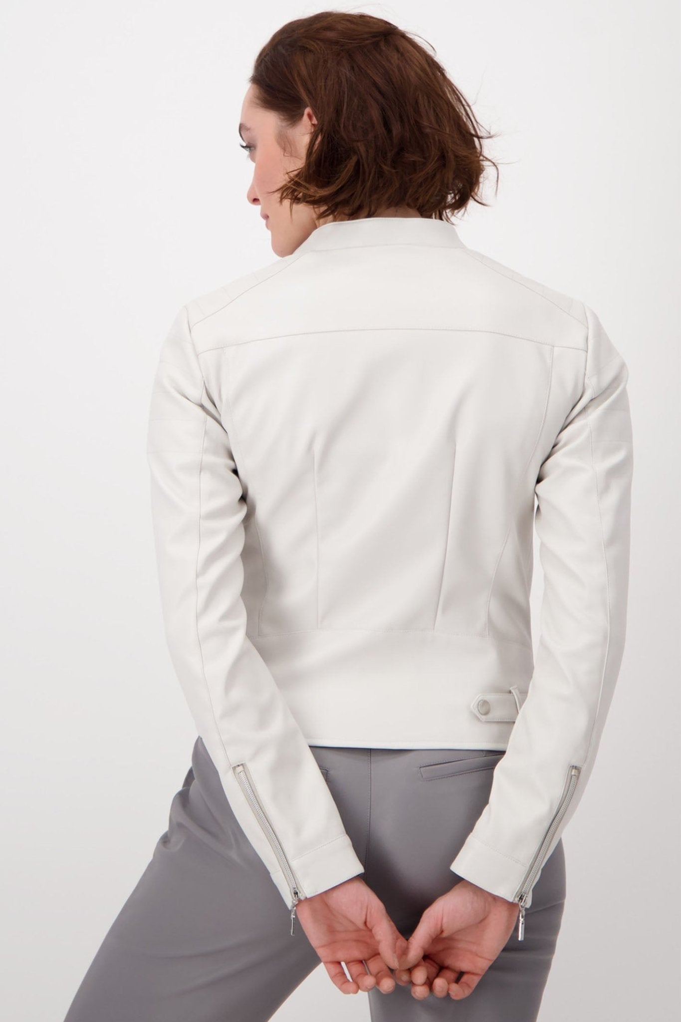 Monari 807065 Champagne Biker Style Jacket - Dotique
