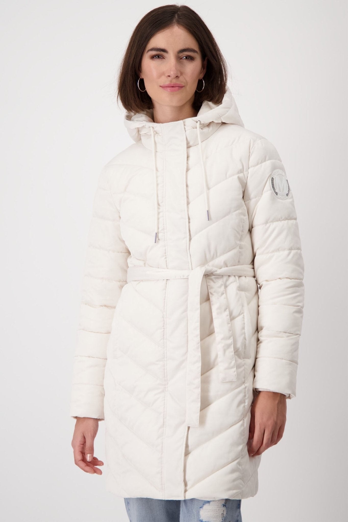 Monari 808007 Sandshell Cream Coat With Hood - Dotique - Monari
