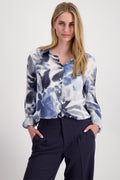 Monari 808099 Blue Print Shirt - Dotique - Monari