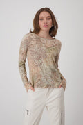 Monari 808104 Brown Sugar Pattern Top - Dotique - Monari