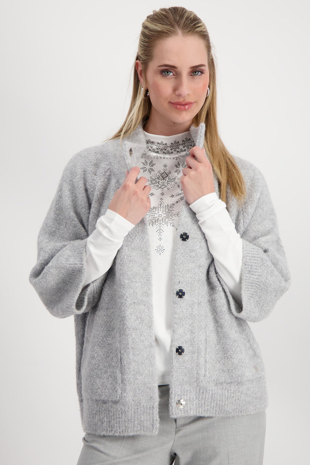 Monari 808380 Grey Sparkle Cardigan