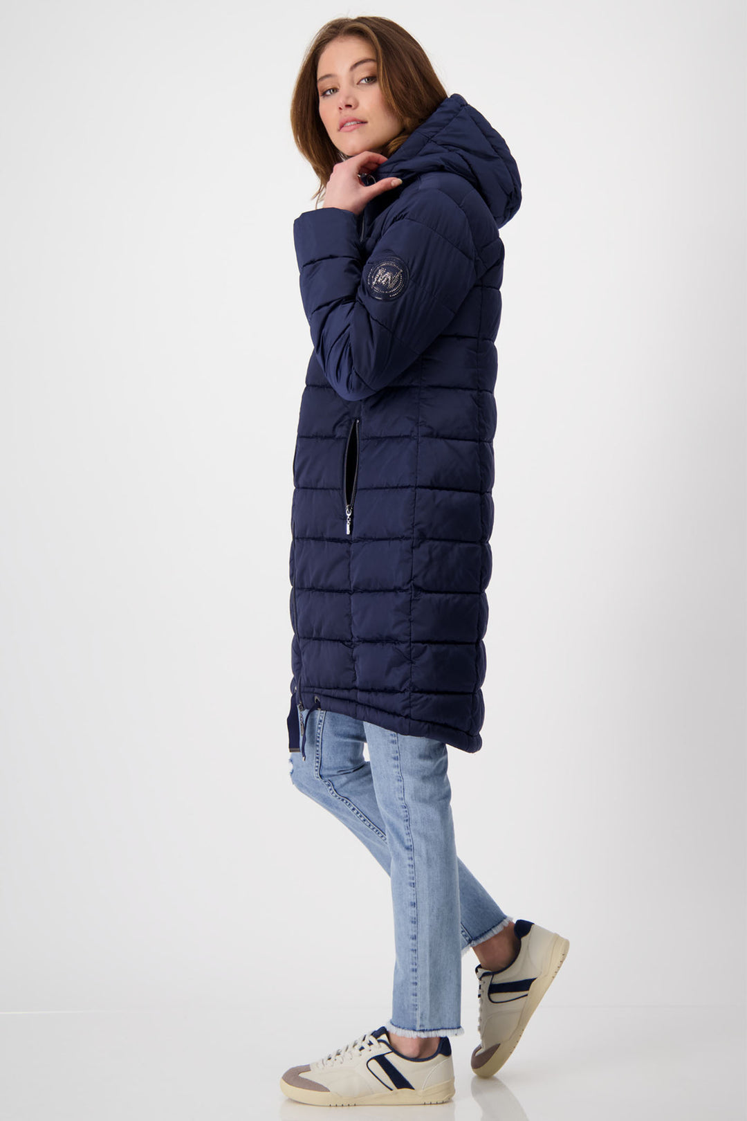 Monari 808639 Navy Padded Coat - Dotique