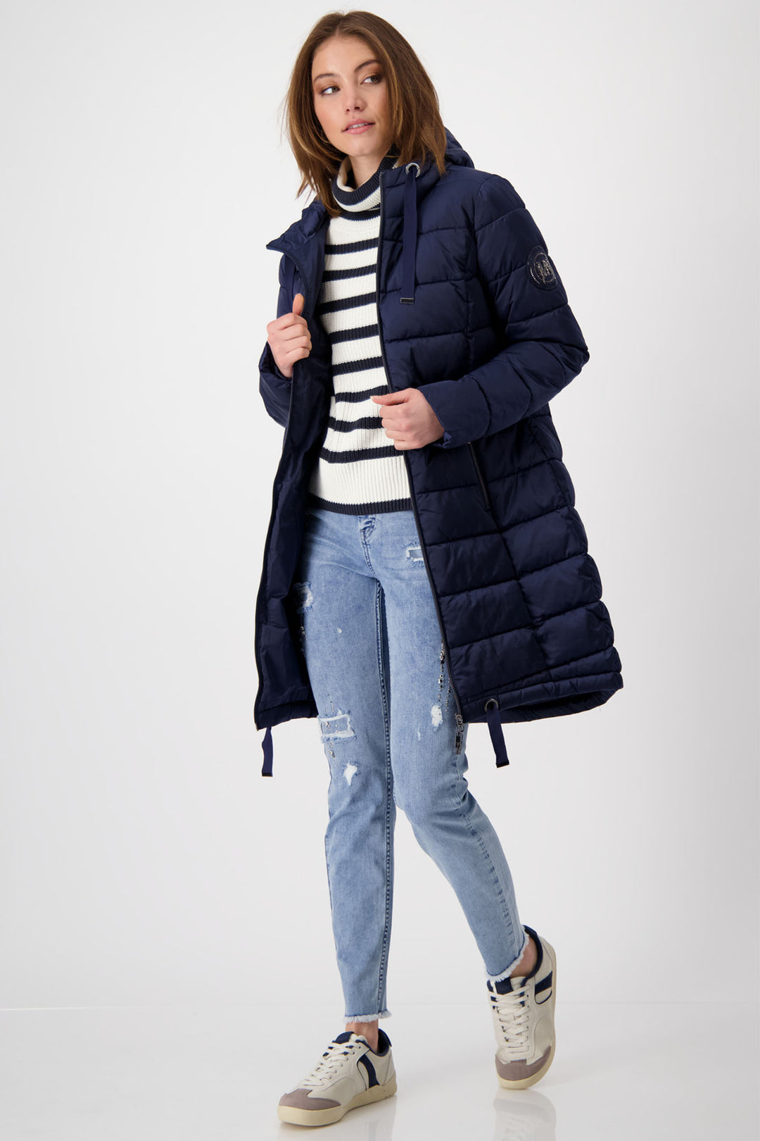 Monari 808639 Navy Padded Coat - Dotique