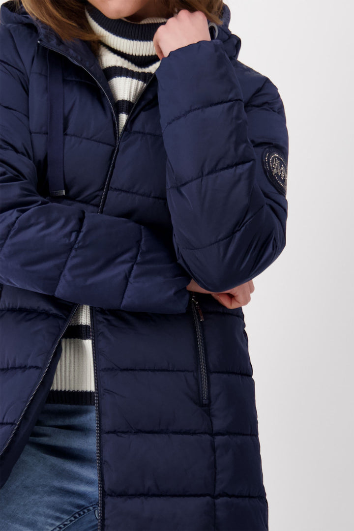 Monari 808639 Navy Padded Coat - Dotique