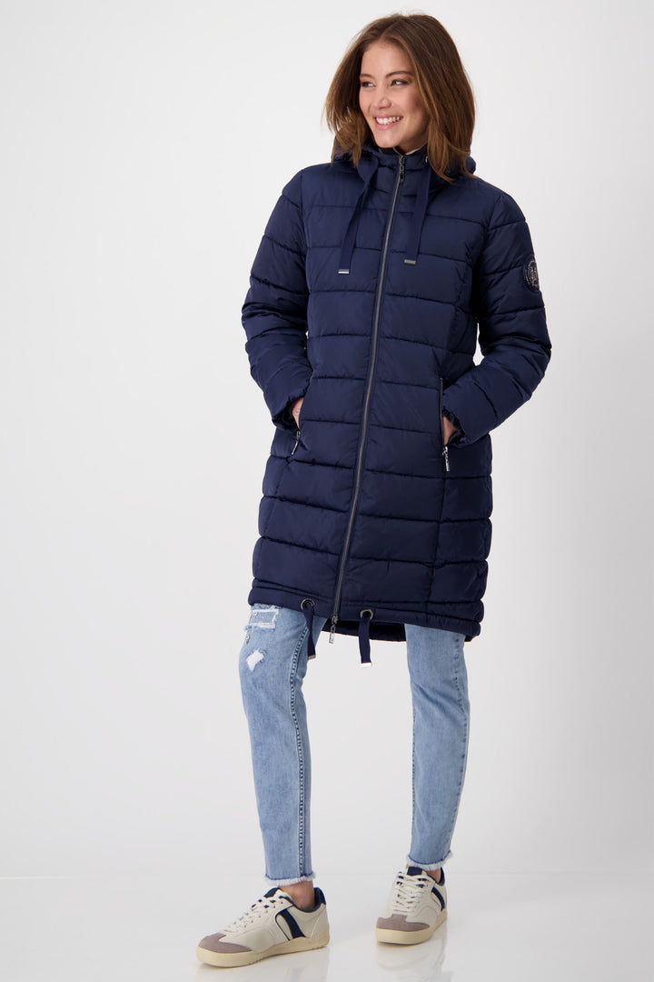 Monari 808639 Navy Padded Coat - Dotique